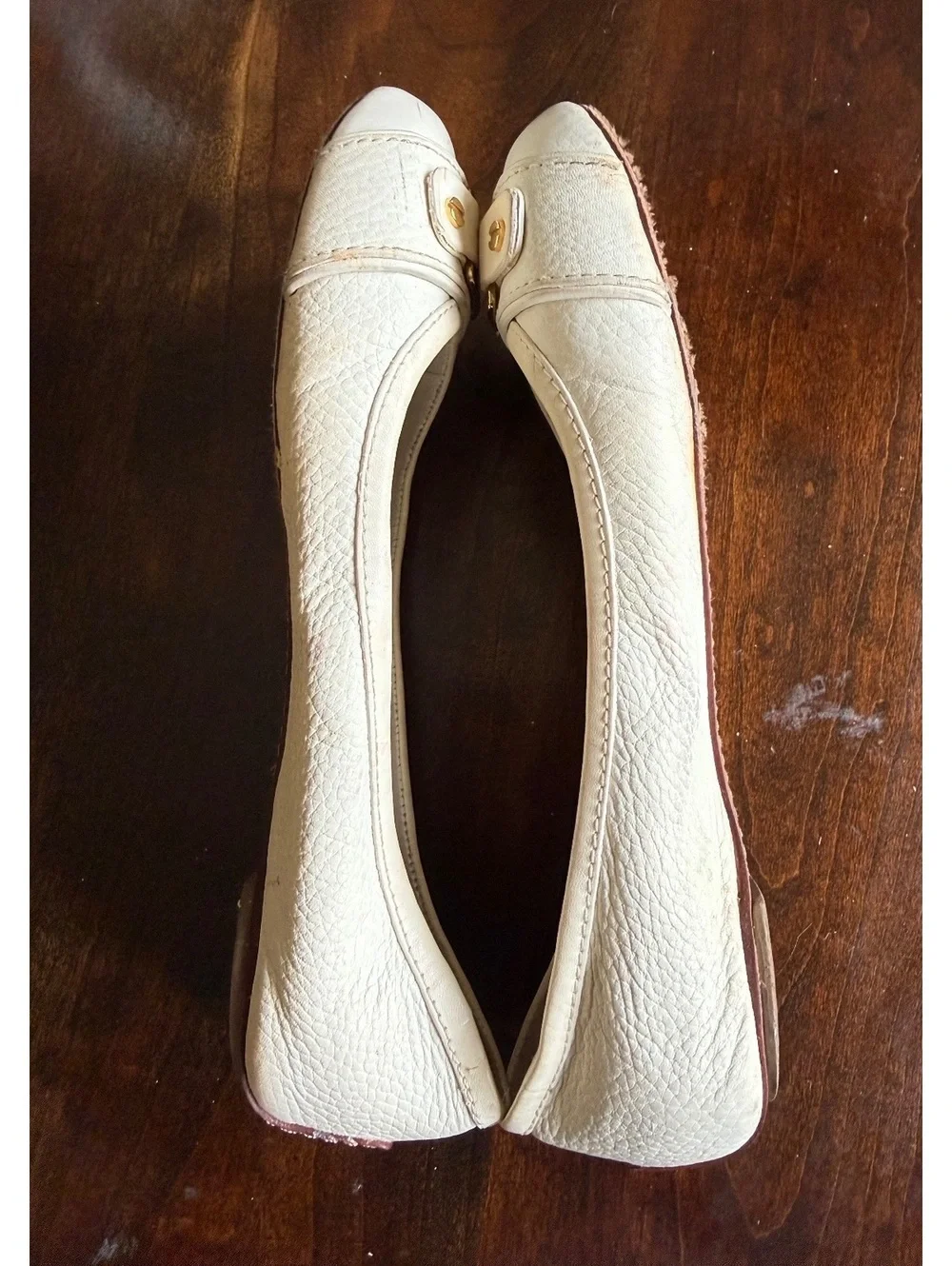 Tory Burch White Leather Ballet Flats Size 8M
